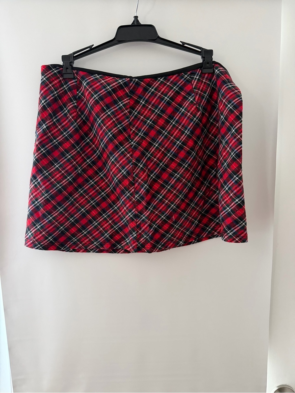 Altar'd State Red and Black Plaid Mini Skirt
